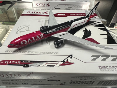 JC Wings XX40844 1:400 Qatar Airways Boeing 777 - 300ER "Formula 1" Reg: A7 - BEG