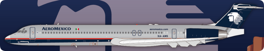 Jet-X Models JX024-2-004 1:200 AeroMexico MD-88 Polished XA-AMS