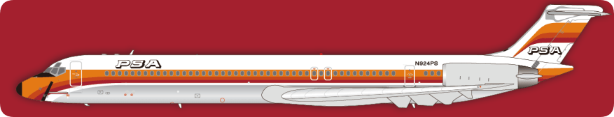 Jet-X Models JX024-2-008 1:200 PSA MD-83 Polished N924PS