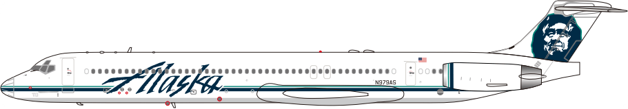 Jet-X Models JX024-2-015 1:200 Alaska MD83 N979AS