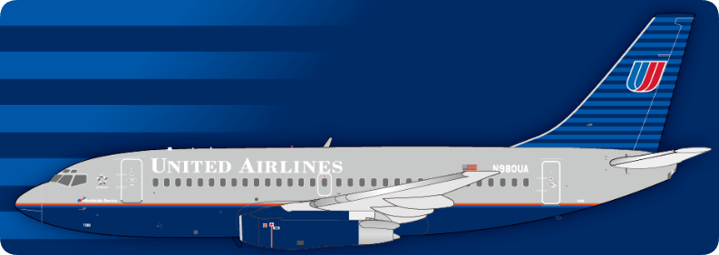 Jet-X Models JX024-2-021 1:200 United Airlines B737-200 N980UA