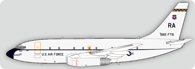Jet-X Models JX024-2-024 1:200 United States Air Force T-43A (737-200) 73-1153