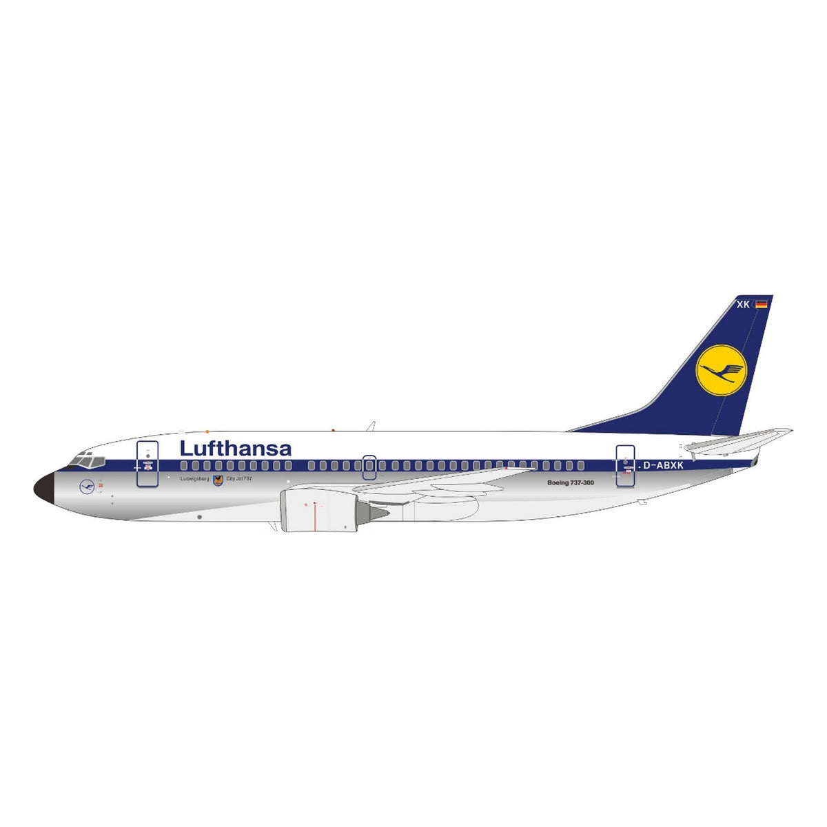 Pre-Order JFox JF-737-3-003L 1:200 737-330 Lufthansa – Ludwigsburg - D-ABXK