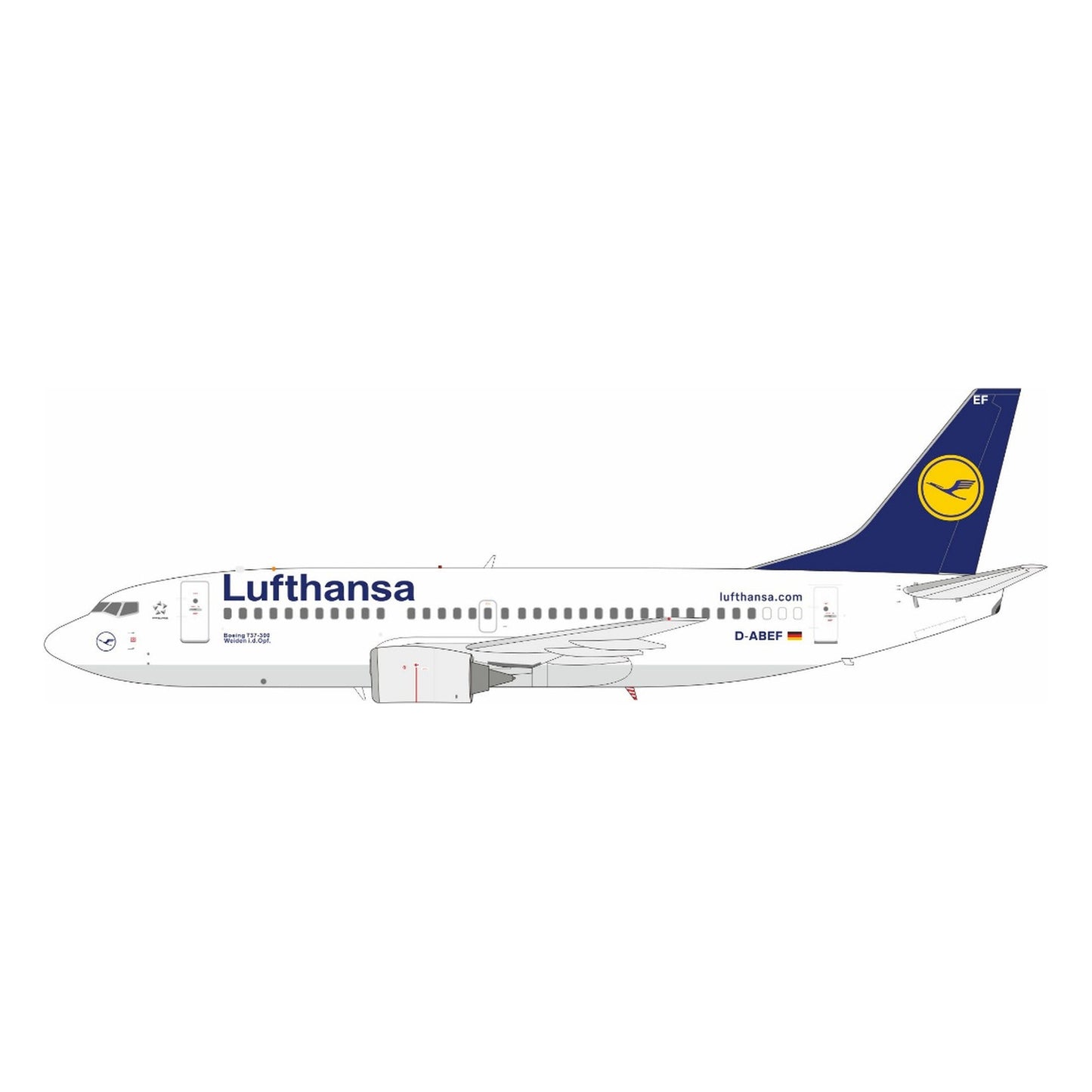 Pre-Order JFox JF-737-3-004L 1:200 737-300 Lufthansa - D-ABEF