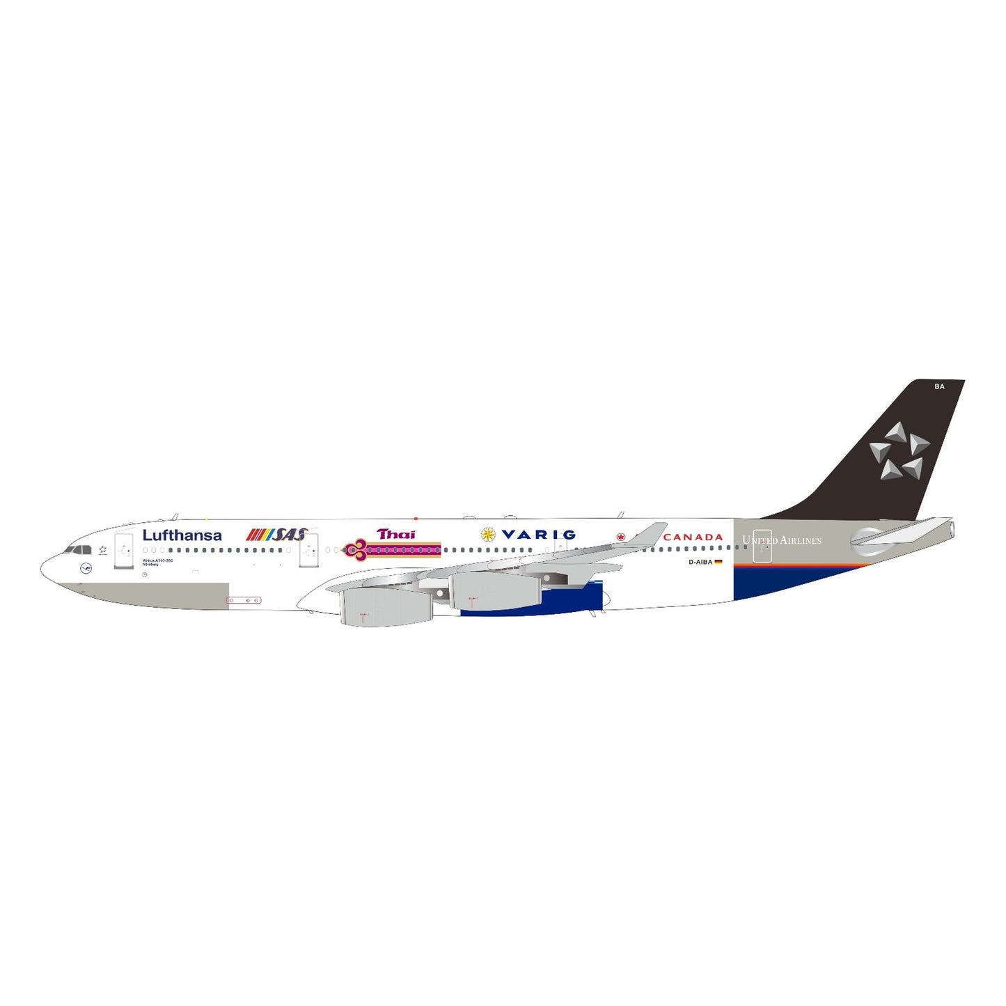 Pre-Order JFox JF-A340-2-005C 1:200 A340-211 Lufthansa - Star Alliance - D-AIBA