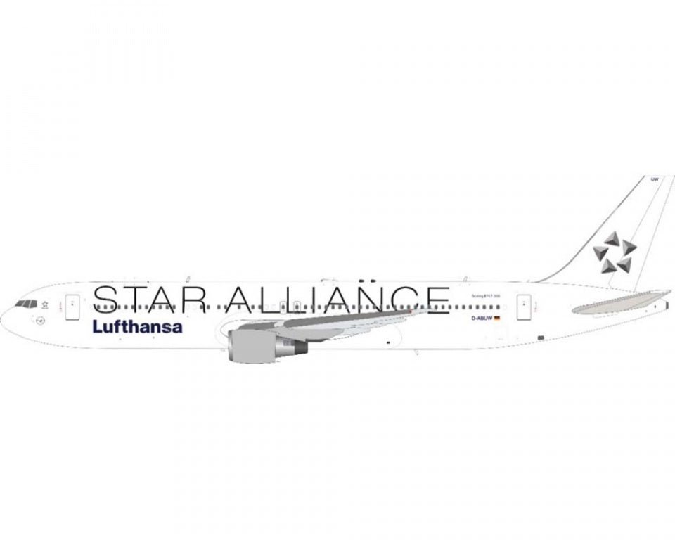JFox JF - 767 - 3 - 003 1:200 Lufthansa Star Alliance (White Tail) D - ABUW 767 - 3Z9