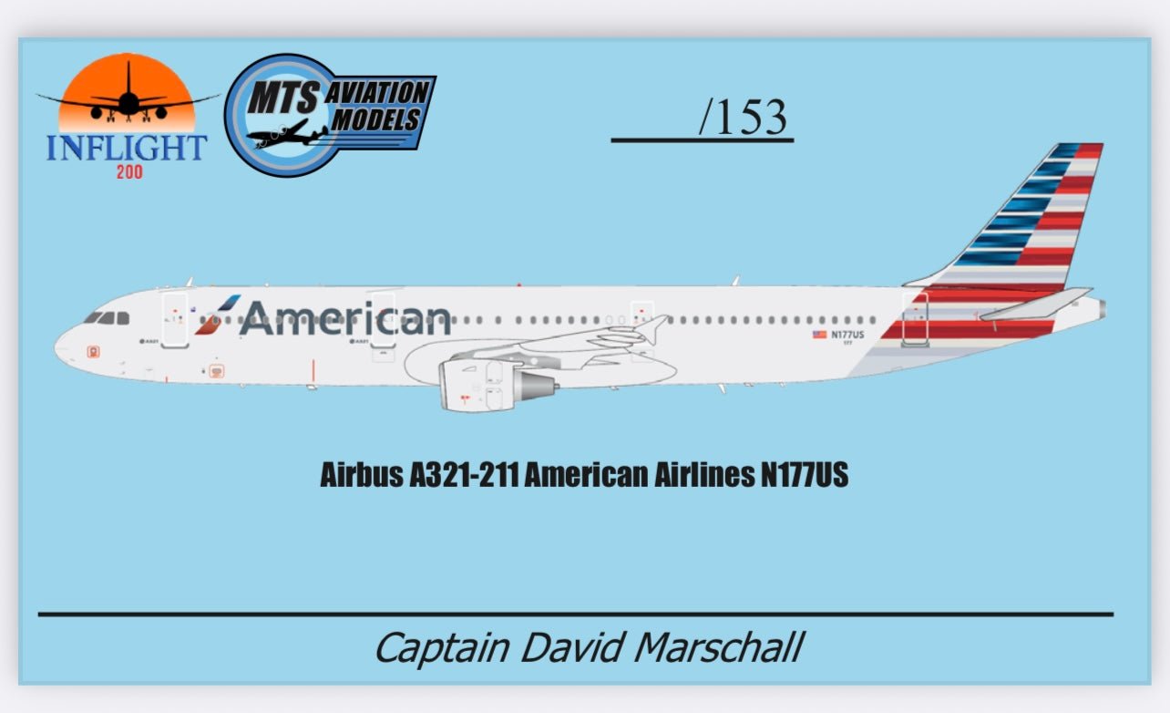 MTS Exclusive MTS321AASIG 1:200 Airbus A321 N177US American Airlines Signature Edition
