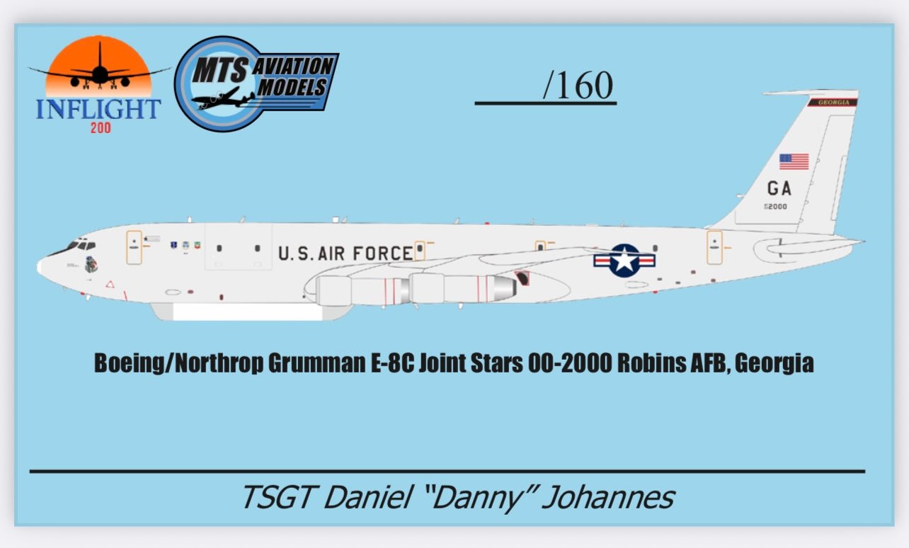MTS Exclusive MTSE8USAFSIG 1:200 E - 8C Joint Stars 00 - 2000 Robins AFB Signature Edition