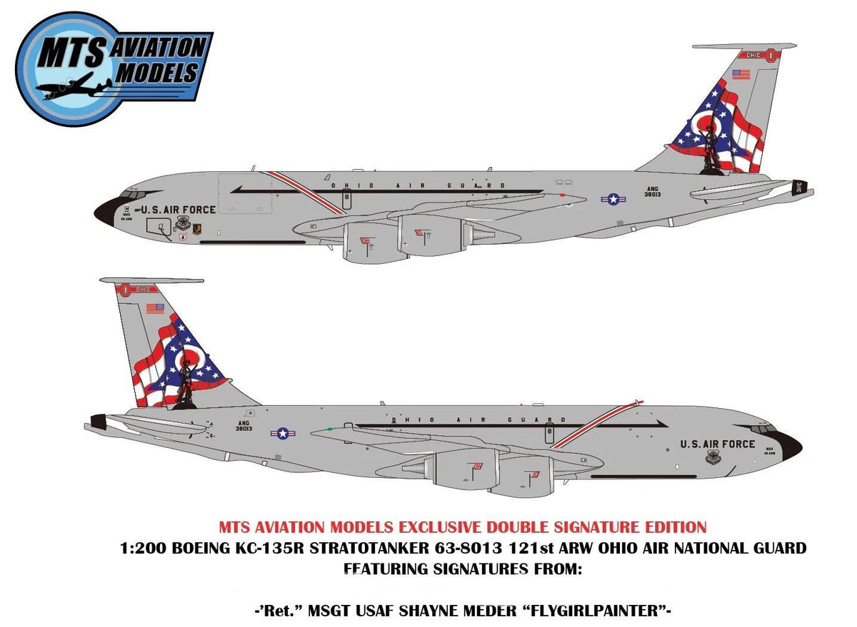 MTS Exclusive MTSUSAF8013 1:200 KC - 135R Stratotanker 63 - 8013 121st ARW Ohio ANG Double Signature Edition