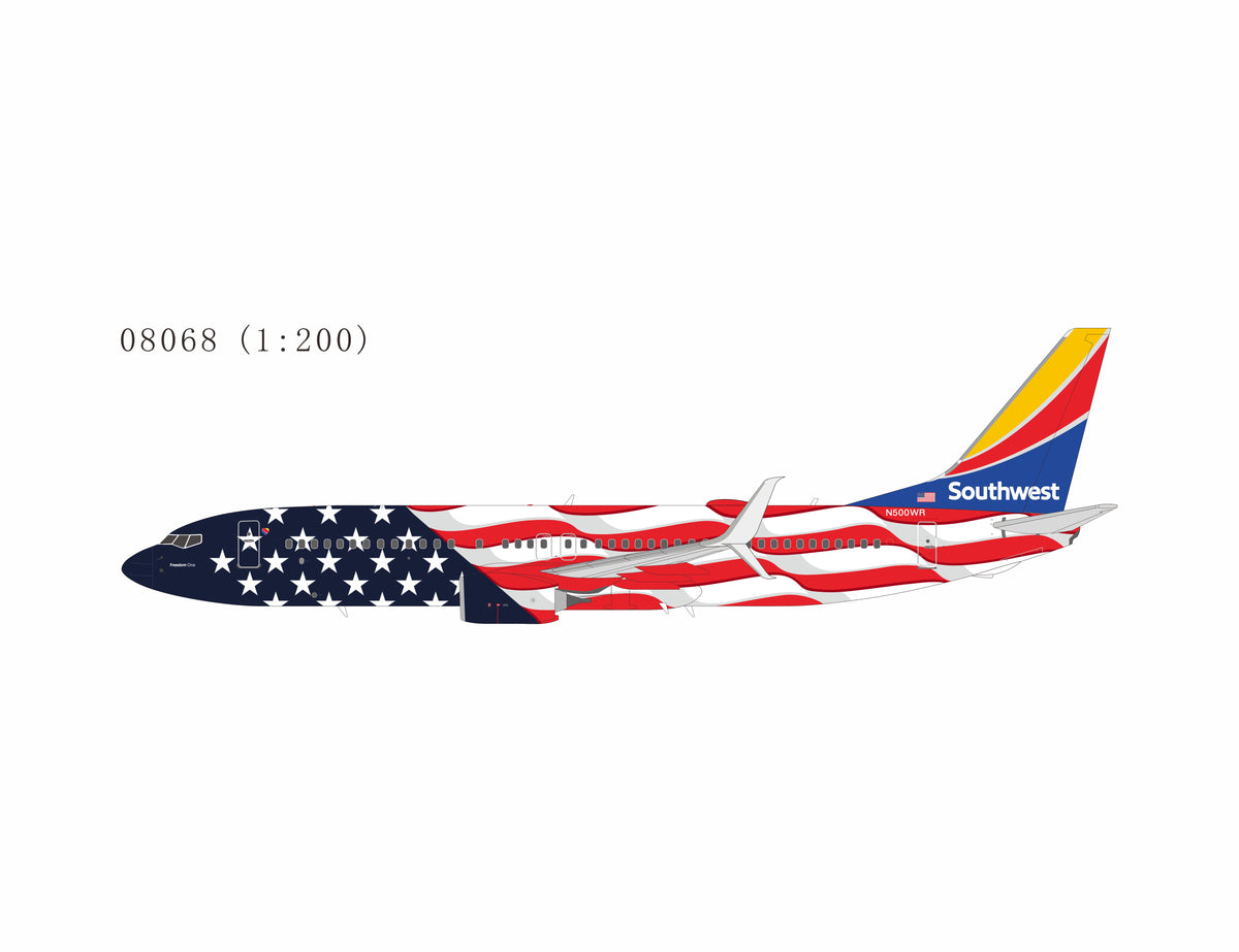 NG Models 1:200 scale PRO Southwest Airlines 737-800/w N500WR (Freedom One; with scimitar winglets) diecast model airplane
