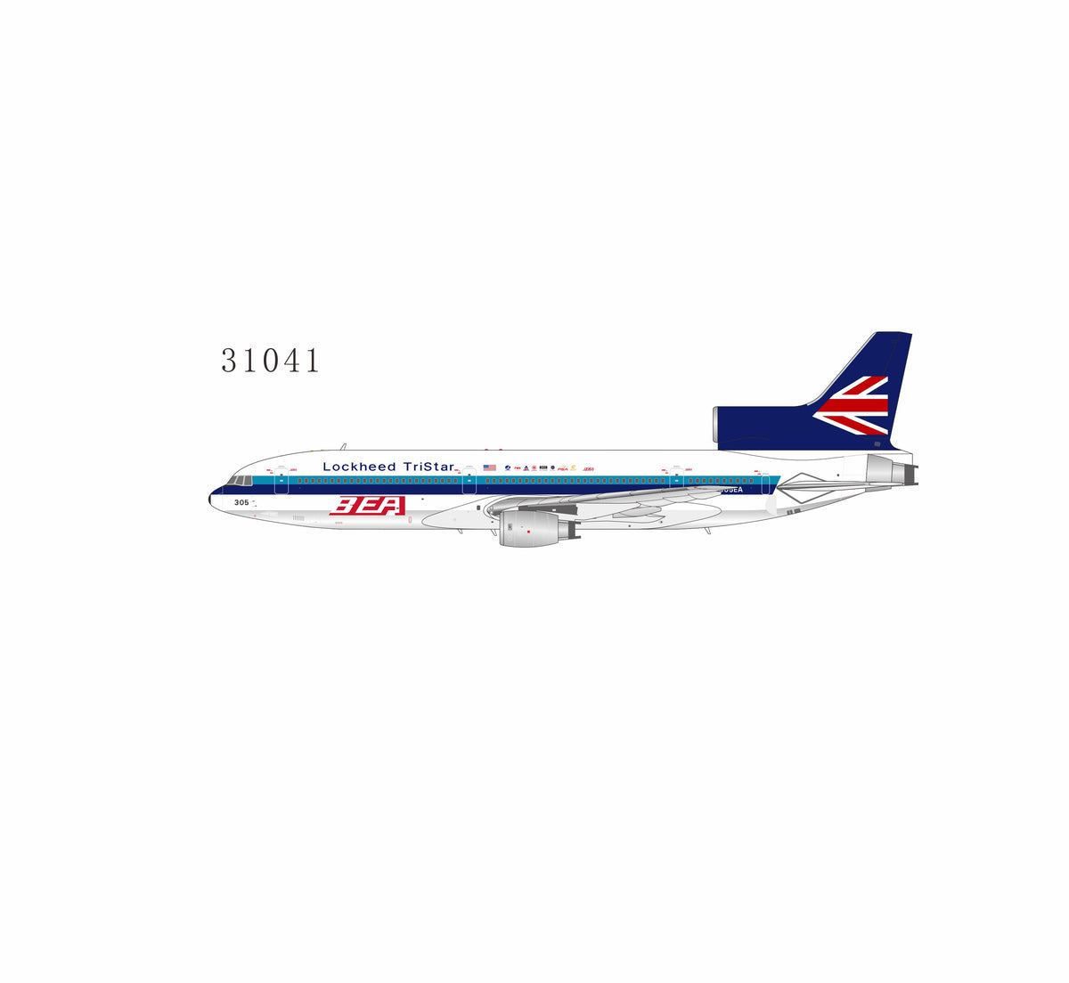 NG Models 1:400 scale PRO Lockheed Aircraft (BEA) L-1011-1 N305EA (in BEA's then contemporary livery) diecast model airplane