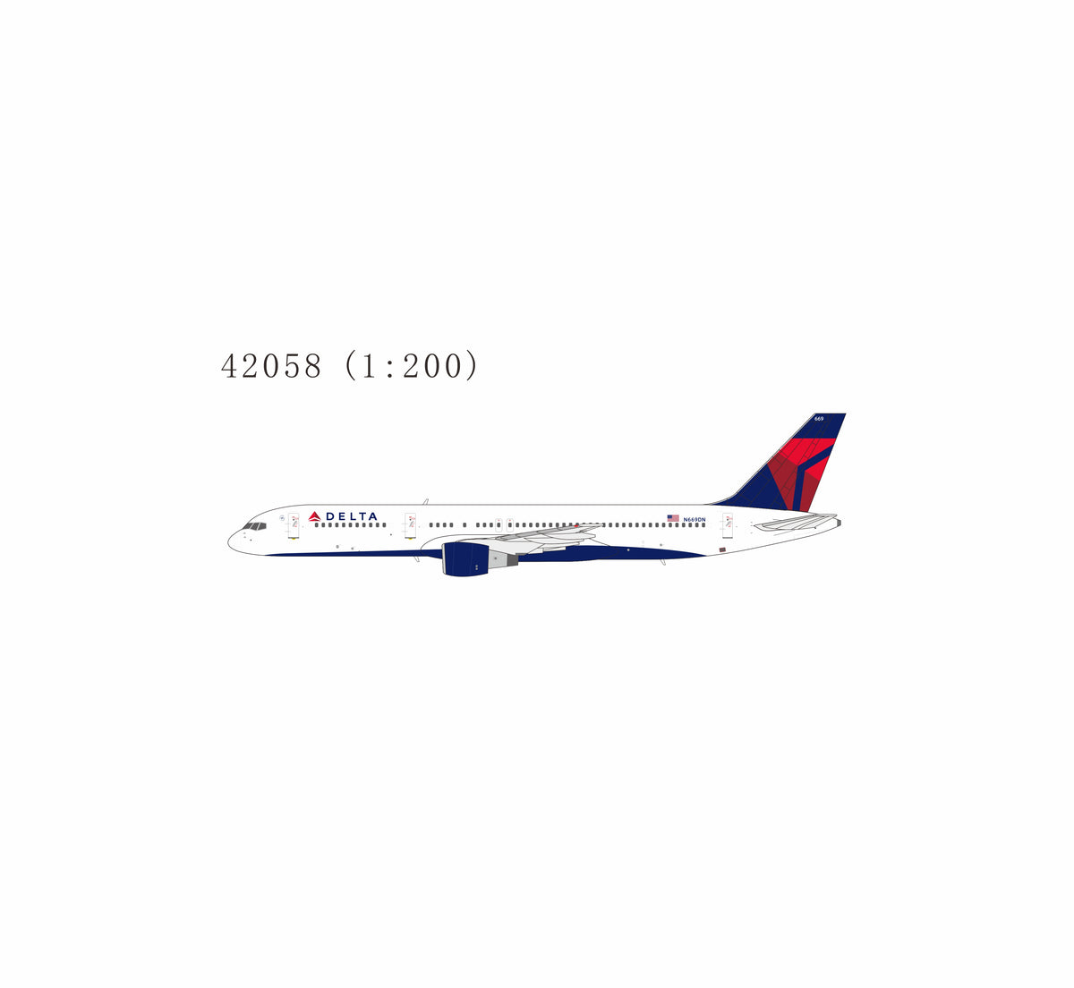 NG Models 1:200 scale PRO Delta Air Lines 757-200 N669DN (without winglets) diecast model airplane