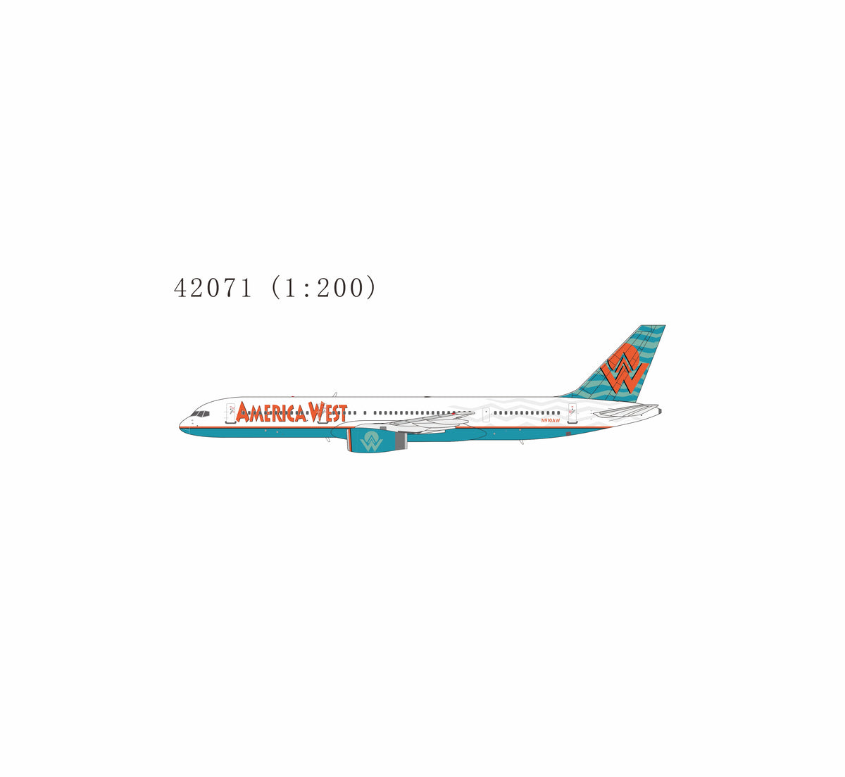 NG Models 1:200 scale PRO America West Airlines 757-200 N910AW (final livery) diecast model airplane