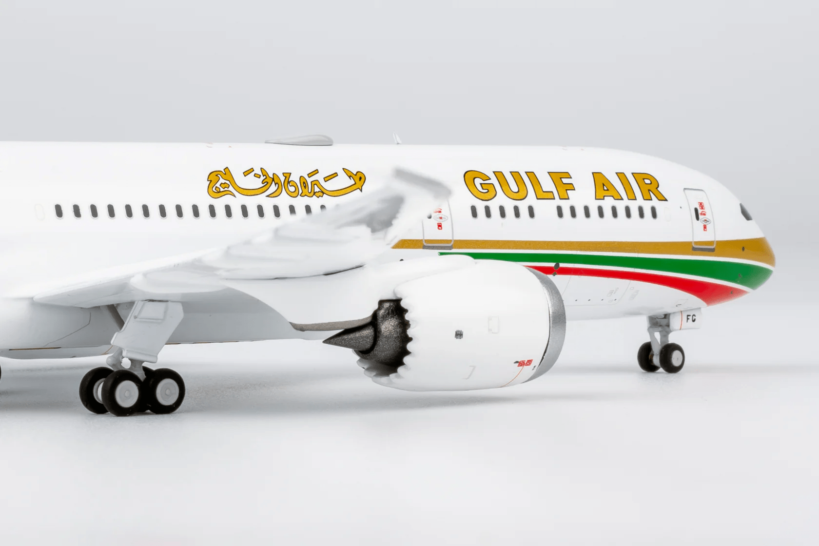 NG Models 55156 1:400 Gulf Air 787 - 9 Dreamliner A9C - FG (1976 retro cs, "75 Years" sticker)