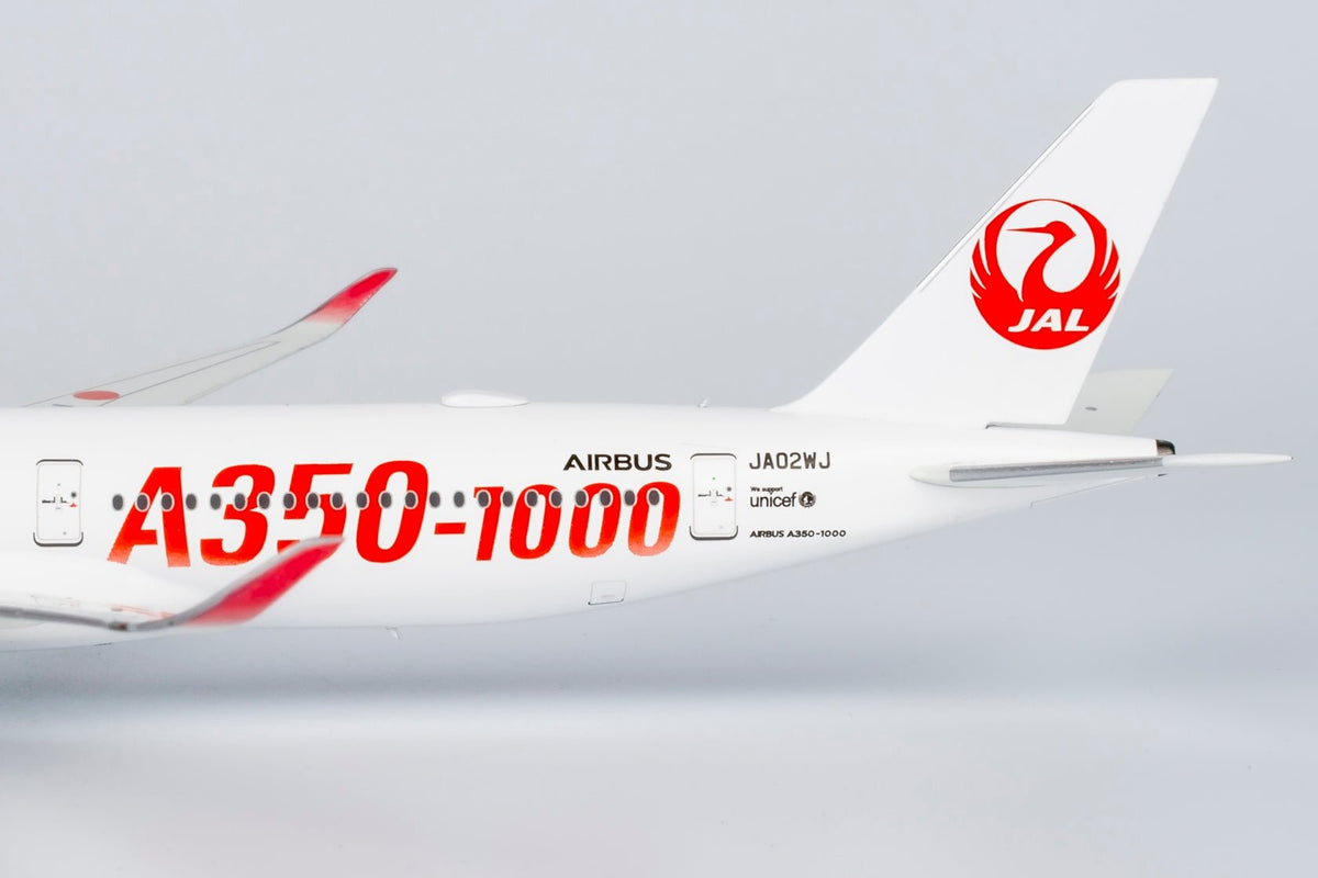 NG Models 57013 1:400 Japan Airlines (JAL) A350 - 1000 JA02WJ (with red "A350 - 1000" titles)