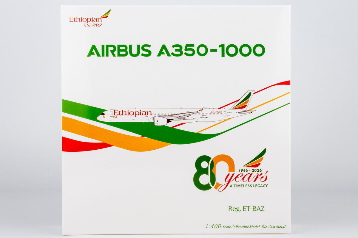 NG Models 57035 1:400 Ethiopian Airlines A350-1000 ET-BAZ (with 80th anniversary stickers)