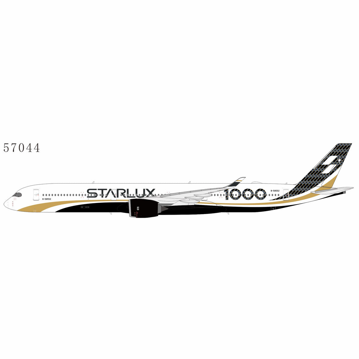 NG Models 1:400 scale PRO Starlux Airlines A350-1000 B-58552 (Carbon Fiber colors; 2nd A350-1000 for Starlux Airlines) diecas