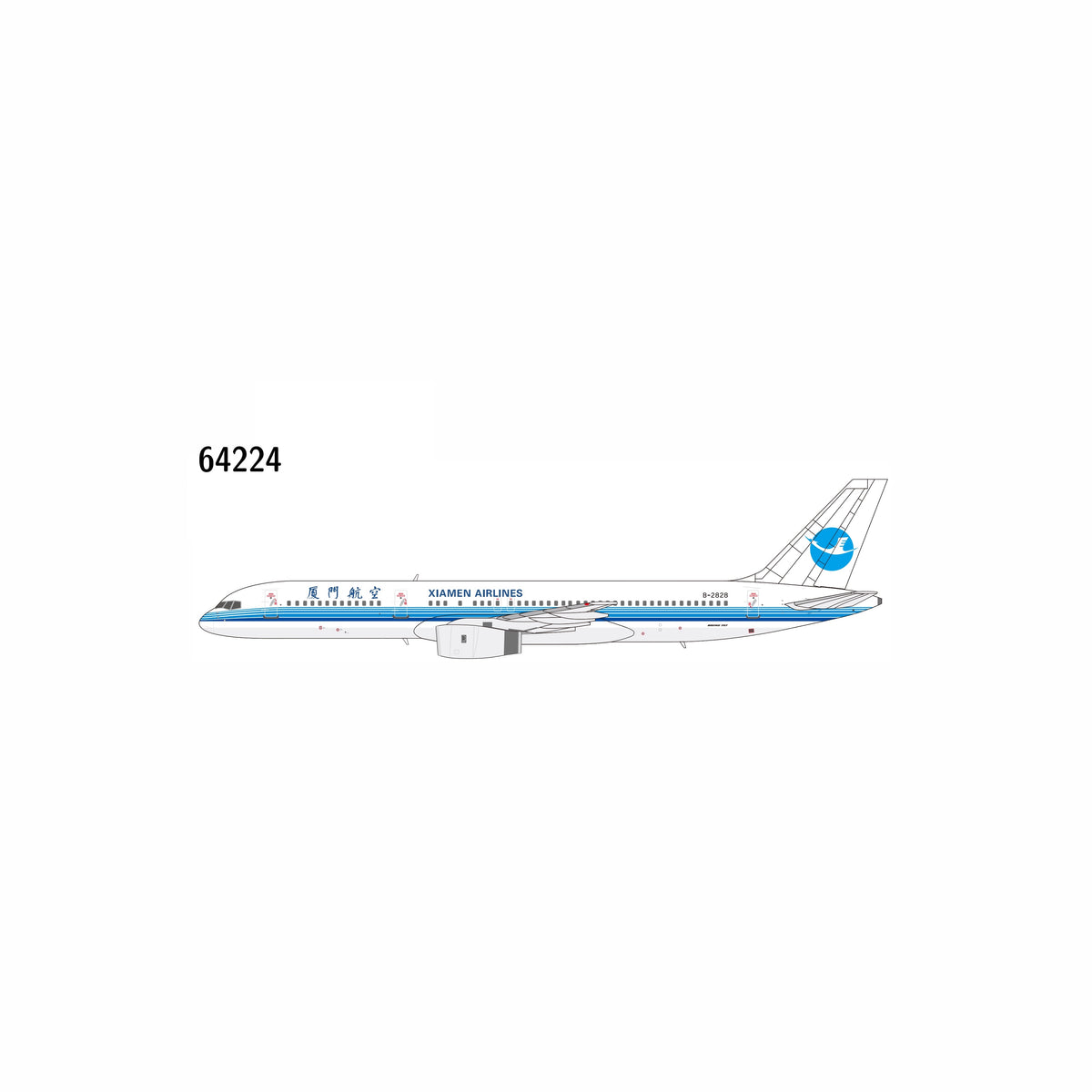 NG Models 1:400 scale PRO Xiamen Airlines 757-200 B-2828 (classics colors; 第一代改革乐章涂装) diecast model airplane
