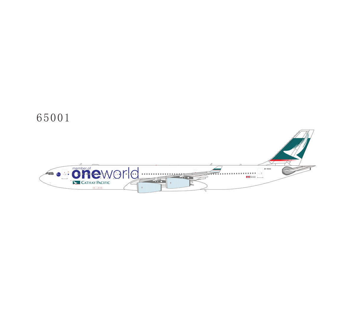 NG Models 1:400 scale PRO Cathay Pacific Airways A340-300 B-HXG (oneworld; with limited card) diecast model airplane