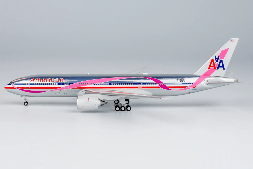NG Models 72049 1:400 American Airlines 777-200ER N759AN (Pink Ribbon livery on chrome colors)