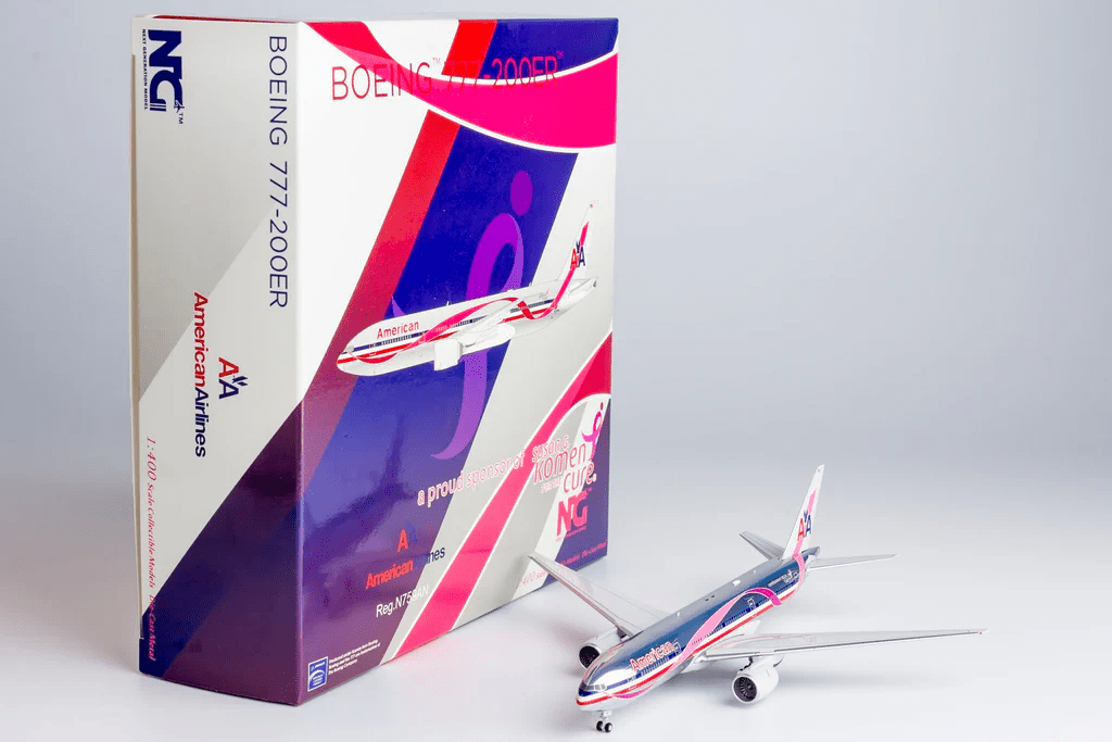 NG Models 72049 1:400 American Airlines 777-200ER N759AN (Pink Ribbon livery on chrome colors)
