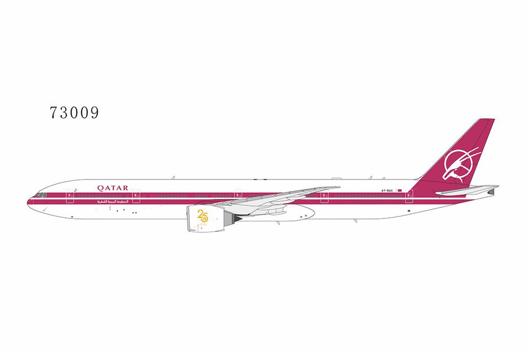 NG Models 73009 1:400 Qatar Airways 777 - 300ER A7 - BAC (25th anniversay retro)