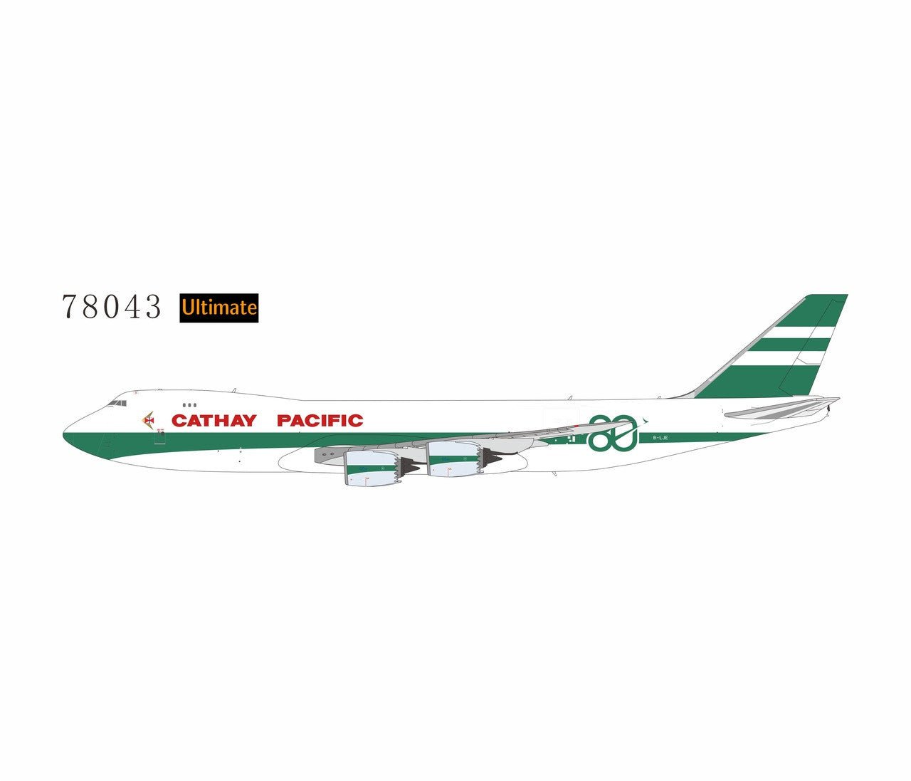 NG Models [ULTIMATE] 78043 1:400 Cathay Pacific Airways 747 - 8F B - LJE (80 Years Anniversary Retro Livery; Luxurious Package)