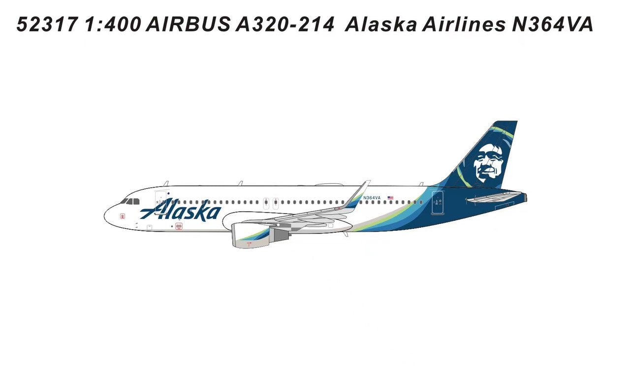 Panda Models 52317 1:400 A320 Alaska Airlines N364VA