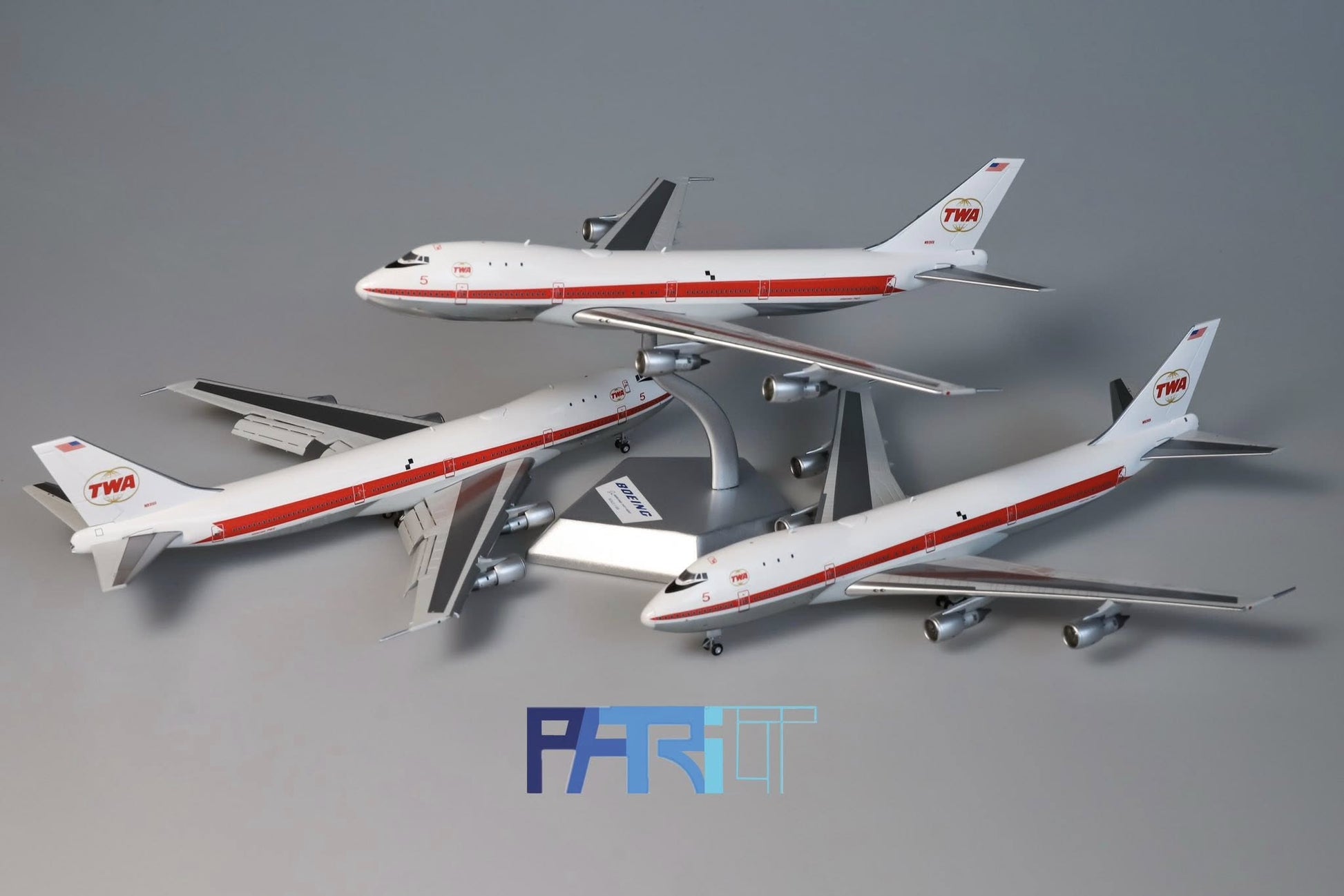 Patriot Model PT - 400 - 021 1:400 TWA Boeing 747 - 131 Prototype 5 N93101 Gear Down Edition