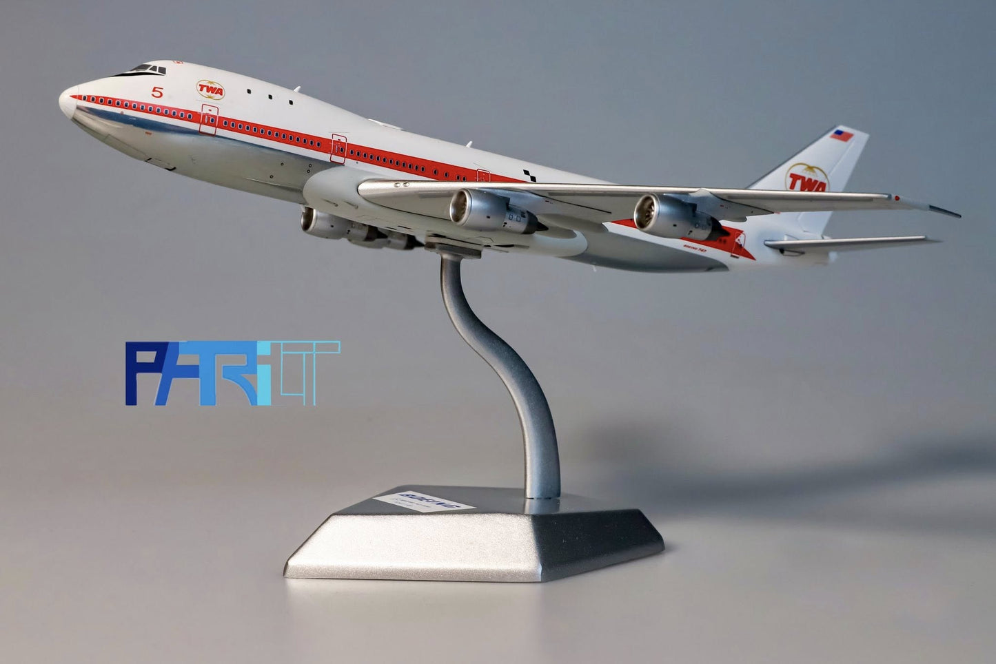Patriot Model PT - 400 - 021RLG 1:400 TWA Boeing 747 - 131 Prototype 5 N93101 Removable Gear Edition