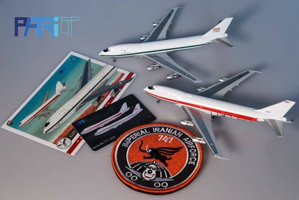 Patriot Models PT - 400 - 016FD, PT - 400 - 017FD 1:400 Imperial Iranian AF Boeing 747 - 131 5 - 284, 5 - 8101 2 Plane Set W/Flaps