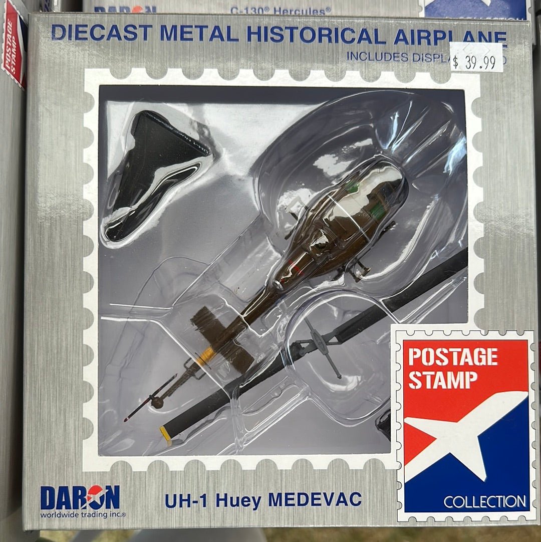 POSTAGE STAMP PS5601 - 2 UH - 1 US ARMY HUEY MEDEVAC 1/87