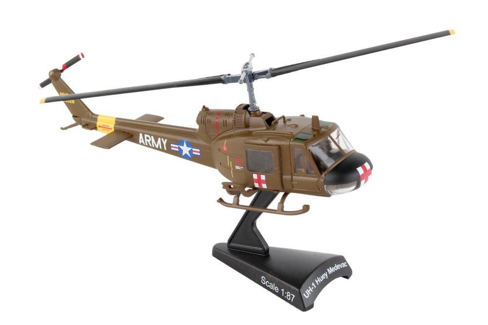 POSTAGE STAMP PS5601 - 2 UH - 1 US ARMY HUEY MEDEVAC 1/87