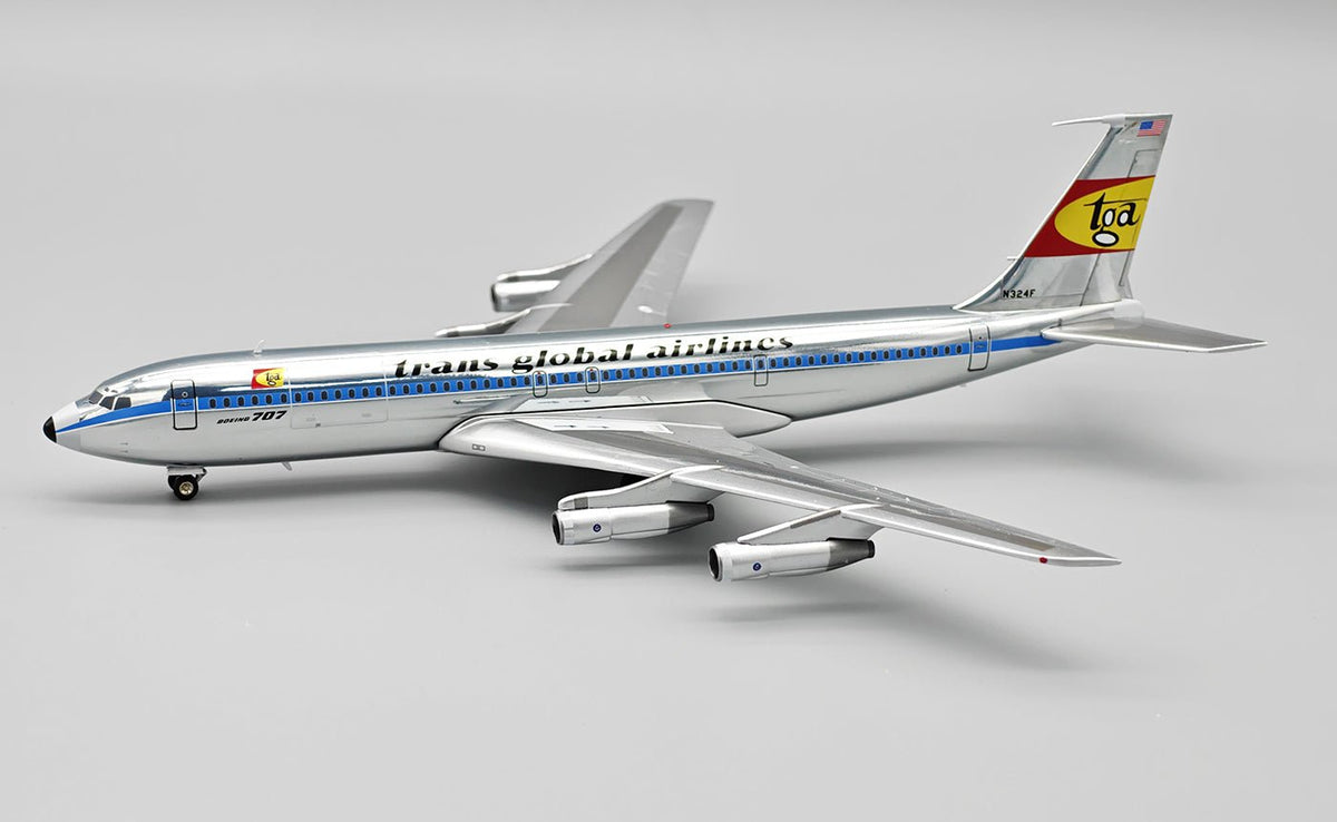 Pre - Order B - Models B - 707 - AIRPORT - 55 - P 1:200 TRANS GLOBAL AIRLINES Boeing 707 - 300 N324F