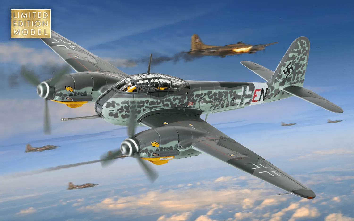 Pre - Order Corgi AA29701 1:72 Messerschmitt Me 410A - 1/U4 - 5./ZG26 - Oblt Friedrich 'Fritz' Stehle