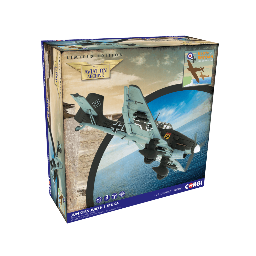 Pre - Order Corgi AA32520 1:72 Junkers Ju87B - 1 Stuka Uffz Pittroff and Uffz Scubert (Battle of Britain 85)