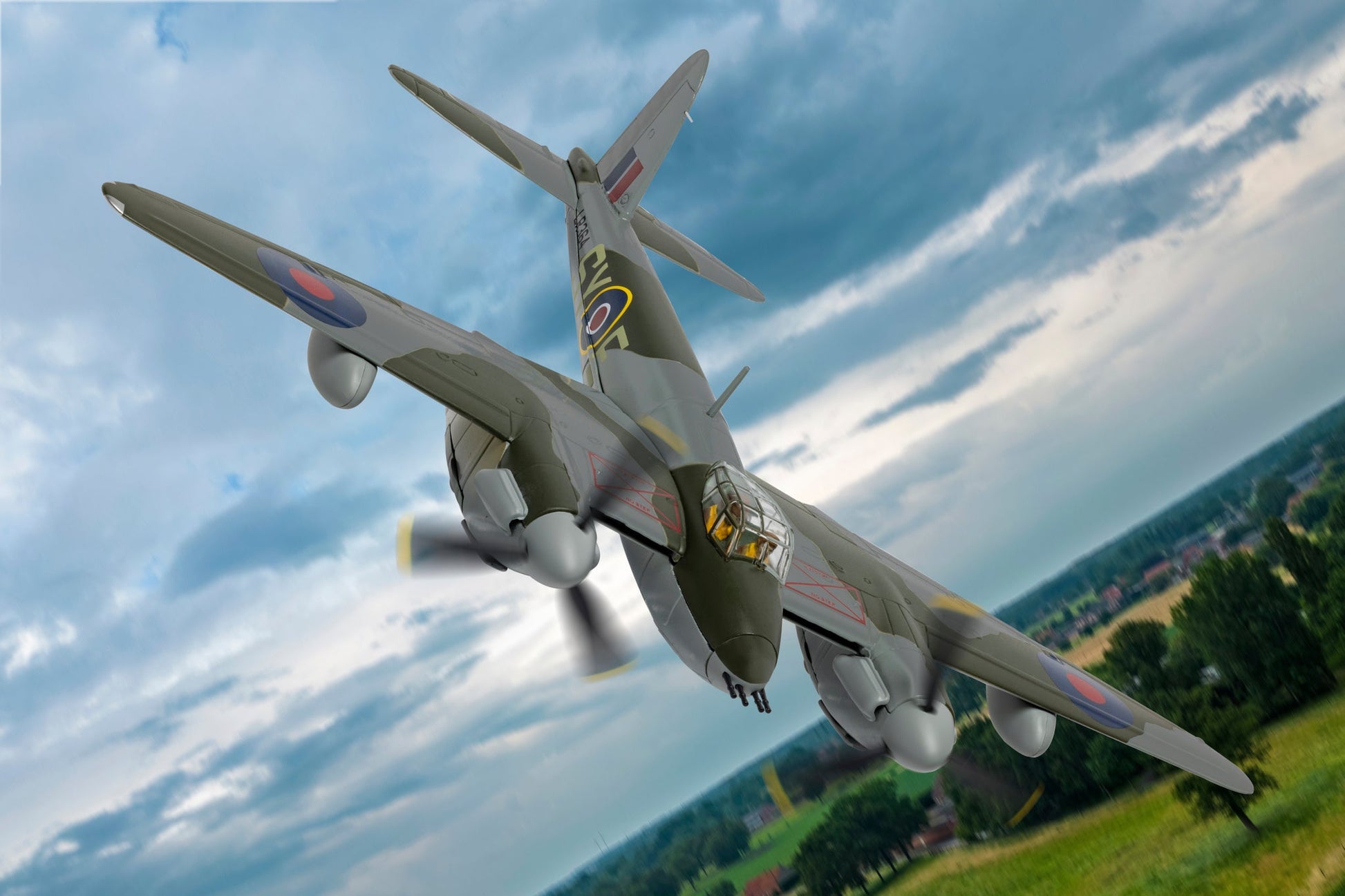 Pre - Order Corgi AA32822 1:72 "de Havilland Mosquito FB VI, LR364 SY - E, Wg Cdr John R 'Bob' Braham & Sqn Ldr Bill 'Sticks' Gregory, No 2 Group Headquarters RAF, 1944