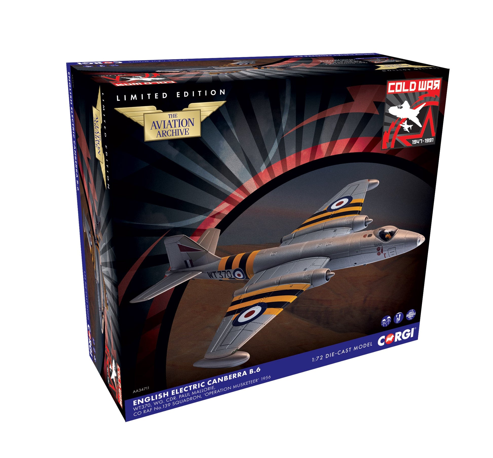 Pre - Order Corgi AA34711 1:72 English Electric Canberra B.6, WT370, Operation Musketeer, 1956