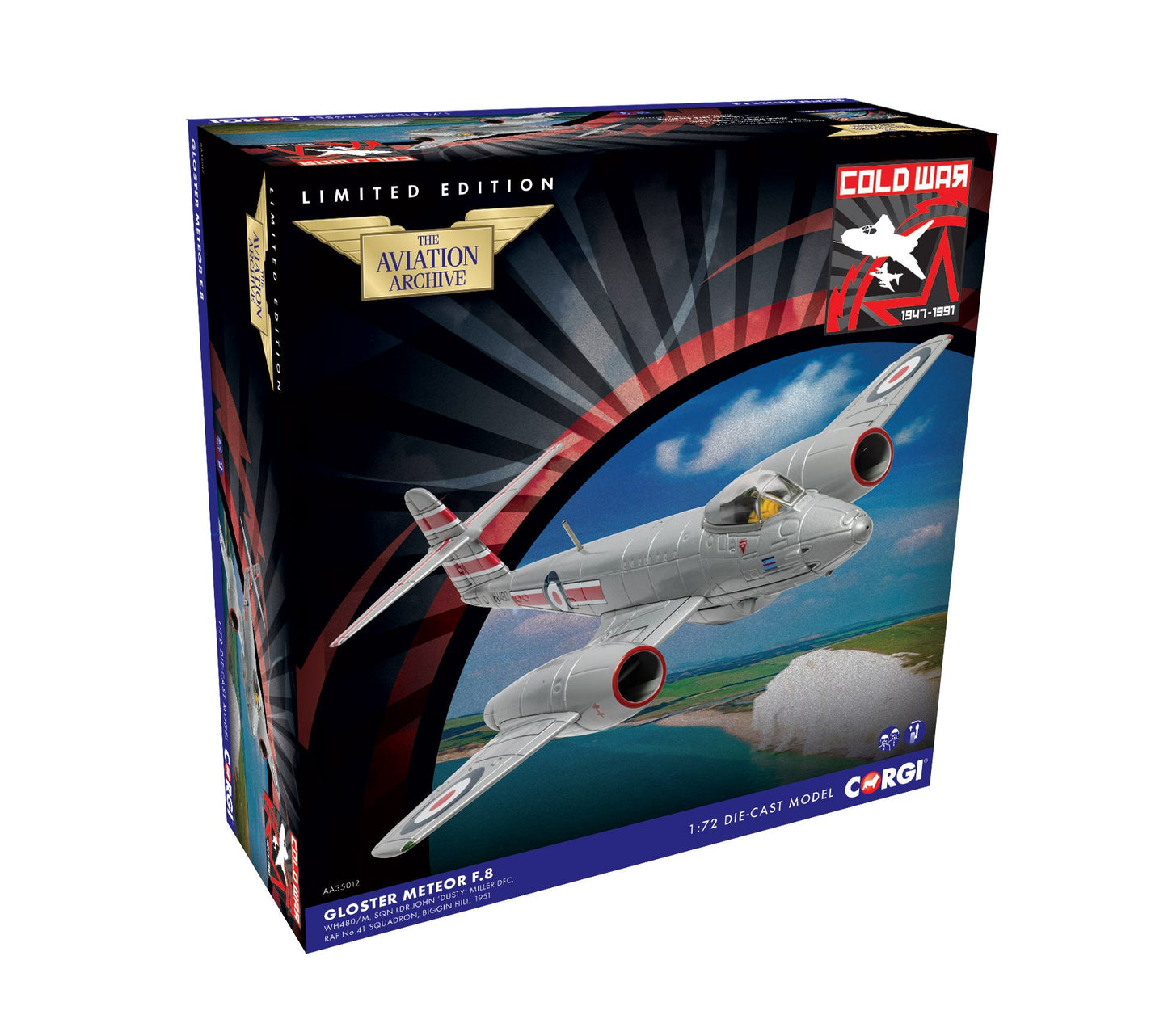 Pre - Order Corgi AA35012 1:72 Gloster Meteor F.Mk.8, WH480 'M', RAF Biggin Hill, 1953