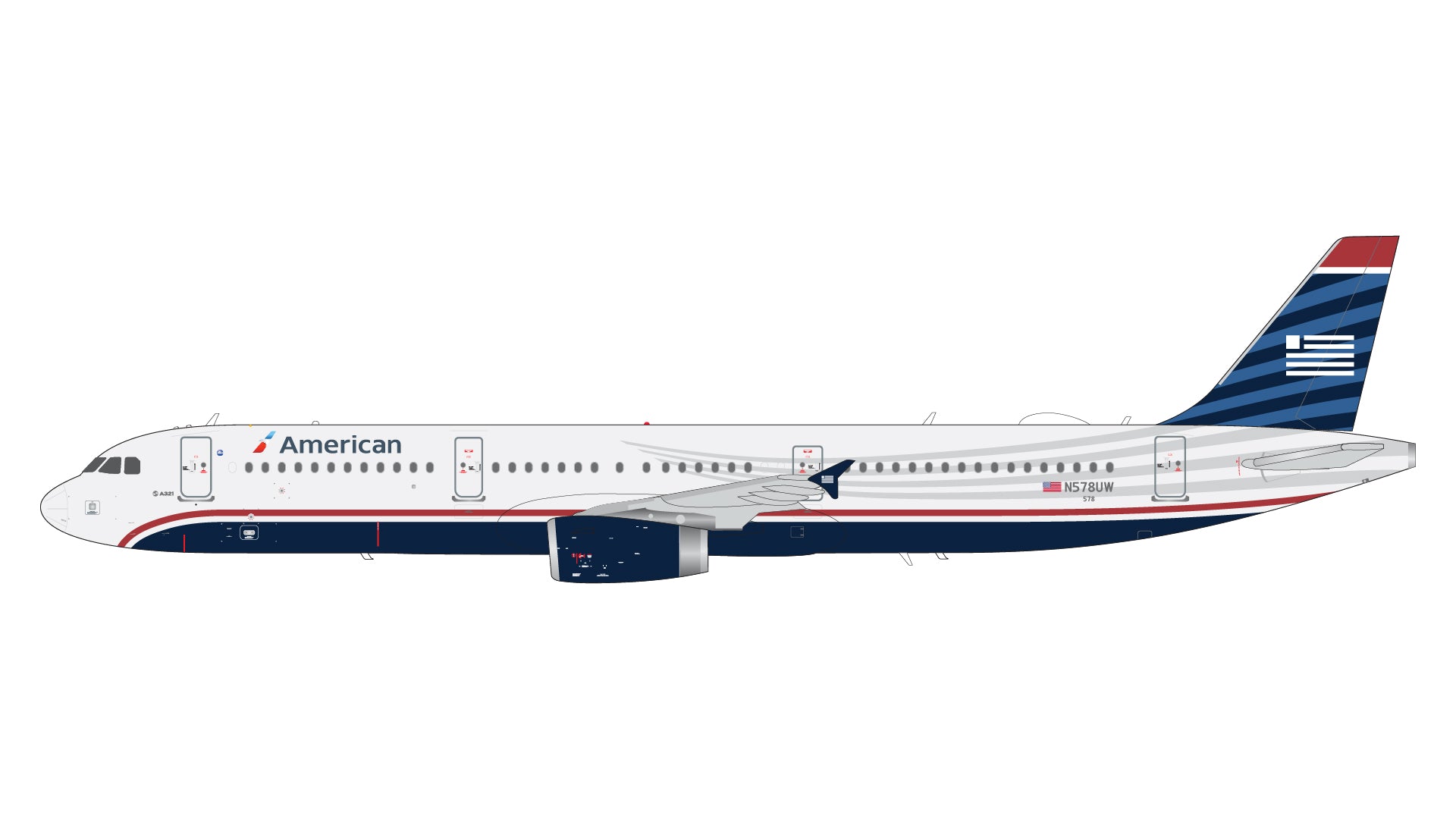 Gemini Jets G2AAL1353 1:200 American Airlines A321-200 N578UW