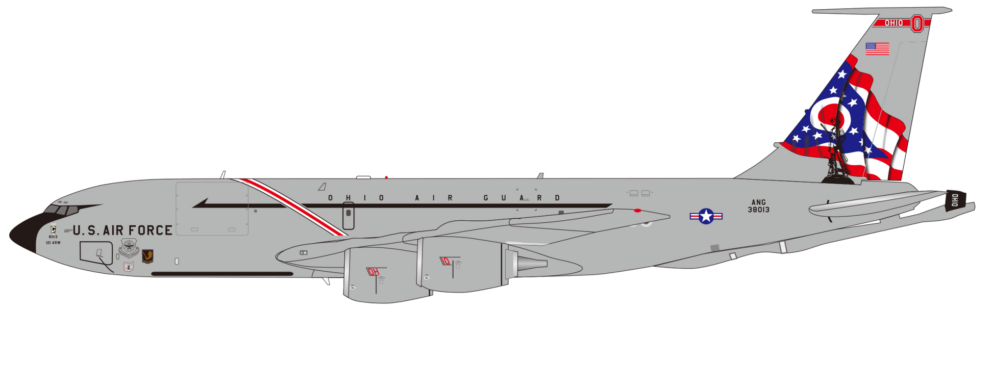 Pre - Order Gemini Jets G2AFO1490 1:200 U.S. Air Force Ohio ANG KC - 135