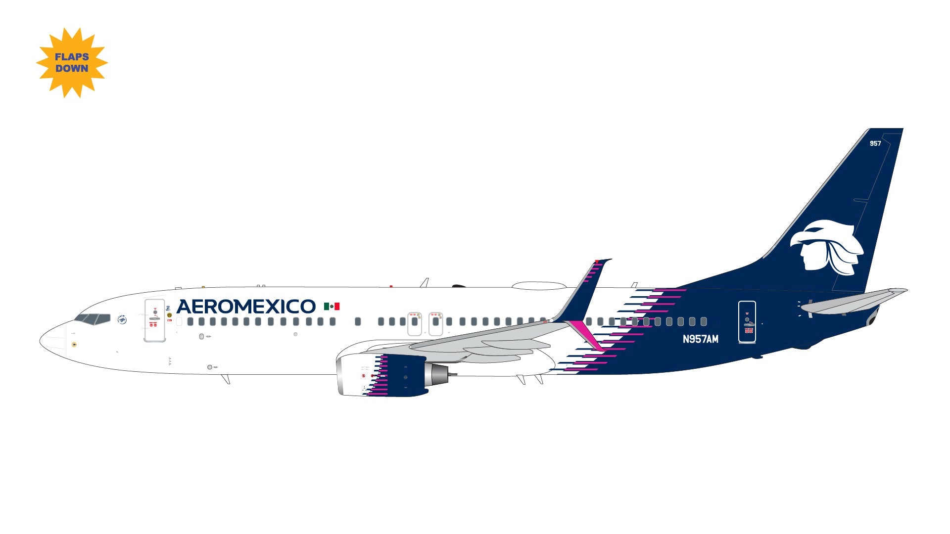 Gemini Jets G2AMX1387F 1:200 Aeroméxico B737-800S N957AM – MTS