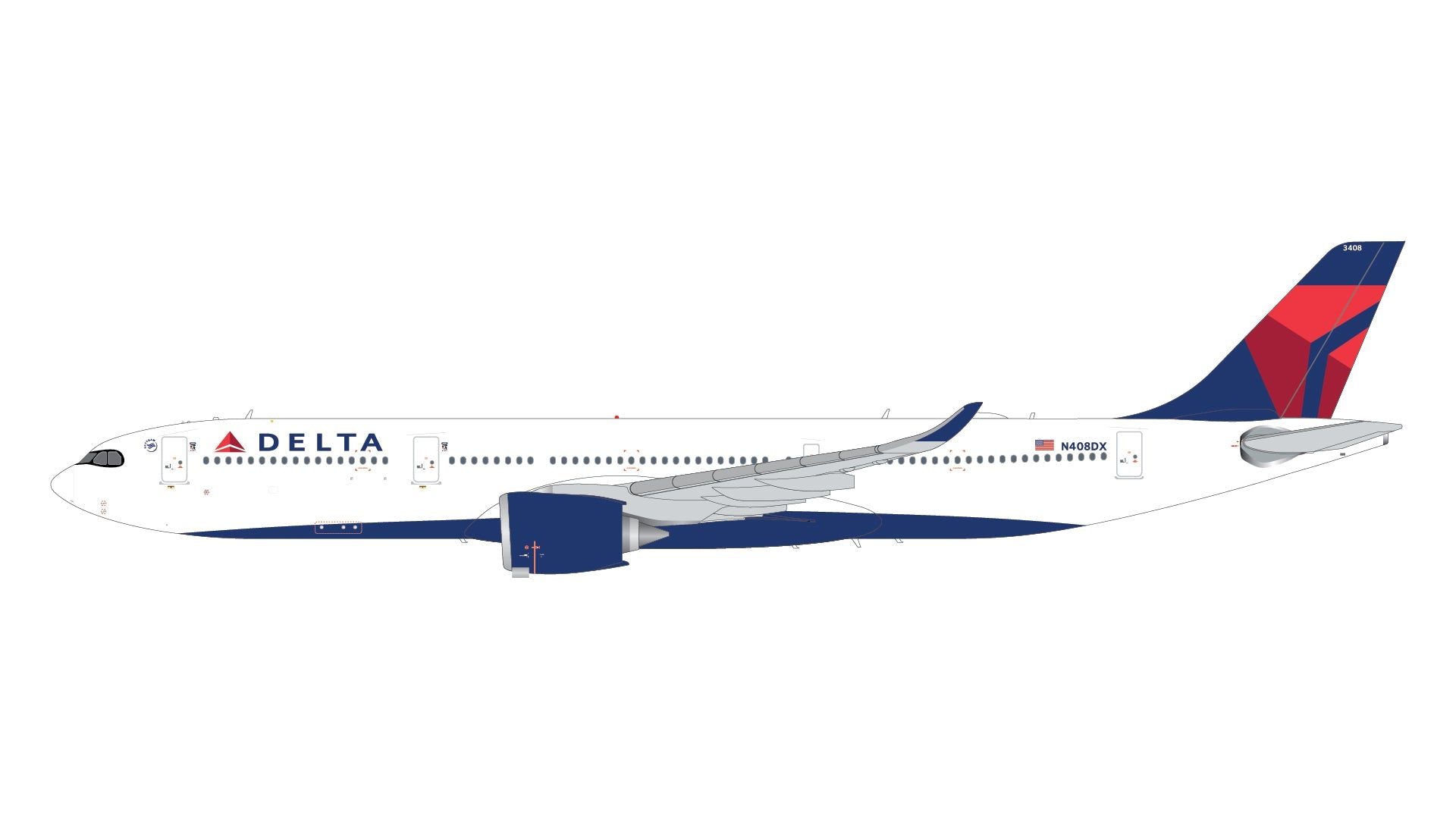 Gemini Jets G2DAL1437 1:200 Delta Air Lines Airbus A330-900 N408DX