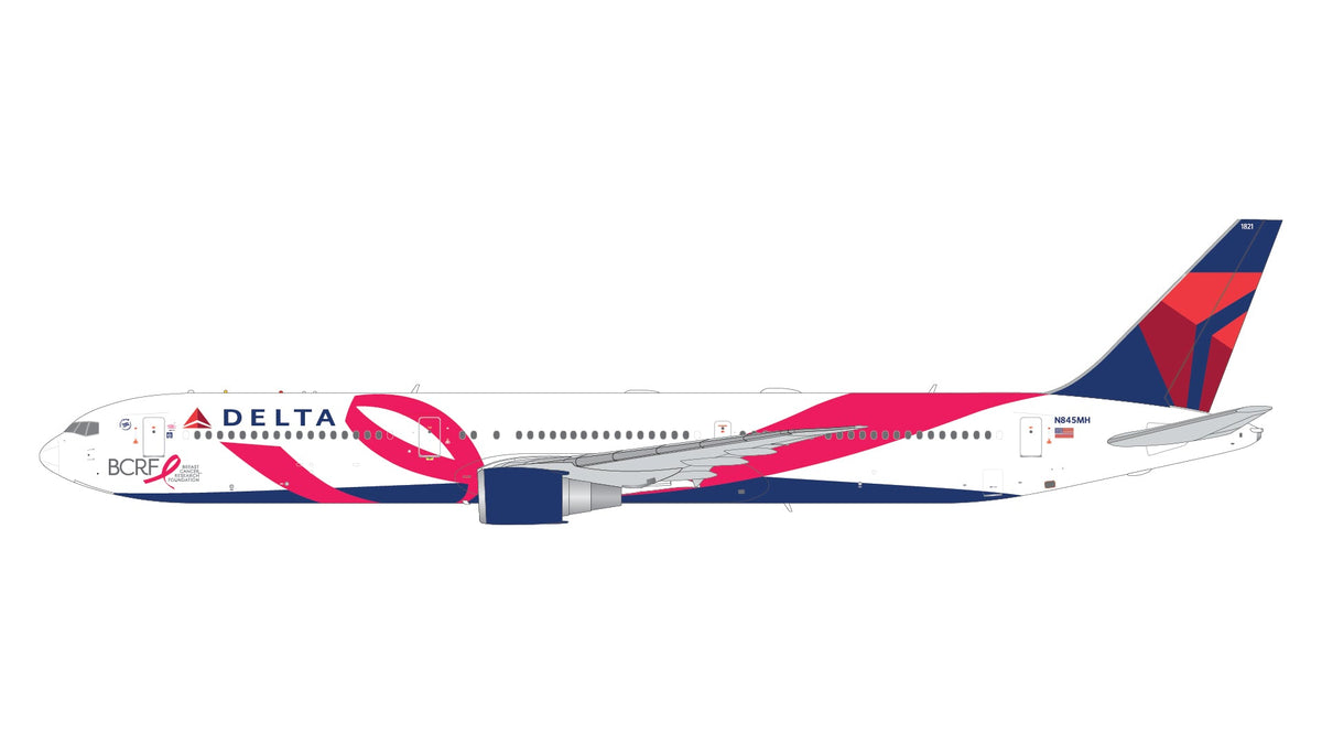 Pre-Order Gemini Jets G2DAL1446 1:200 Delta Air Lines B767-400ER N845MH "BCRF" breast cancer red ribbon