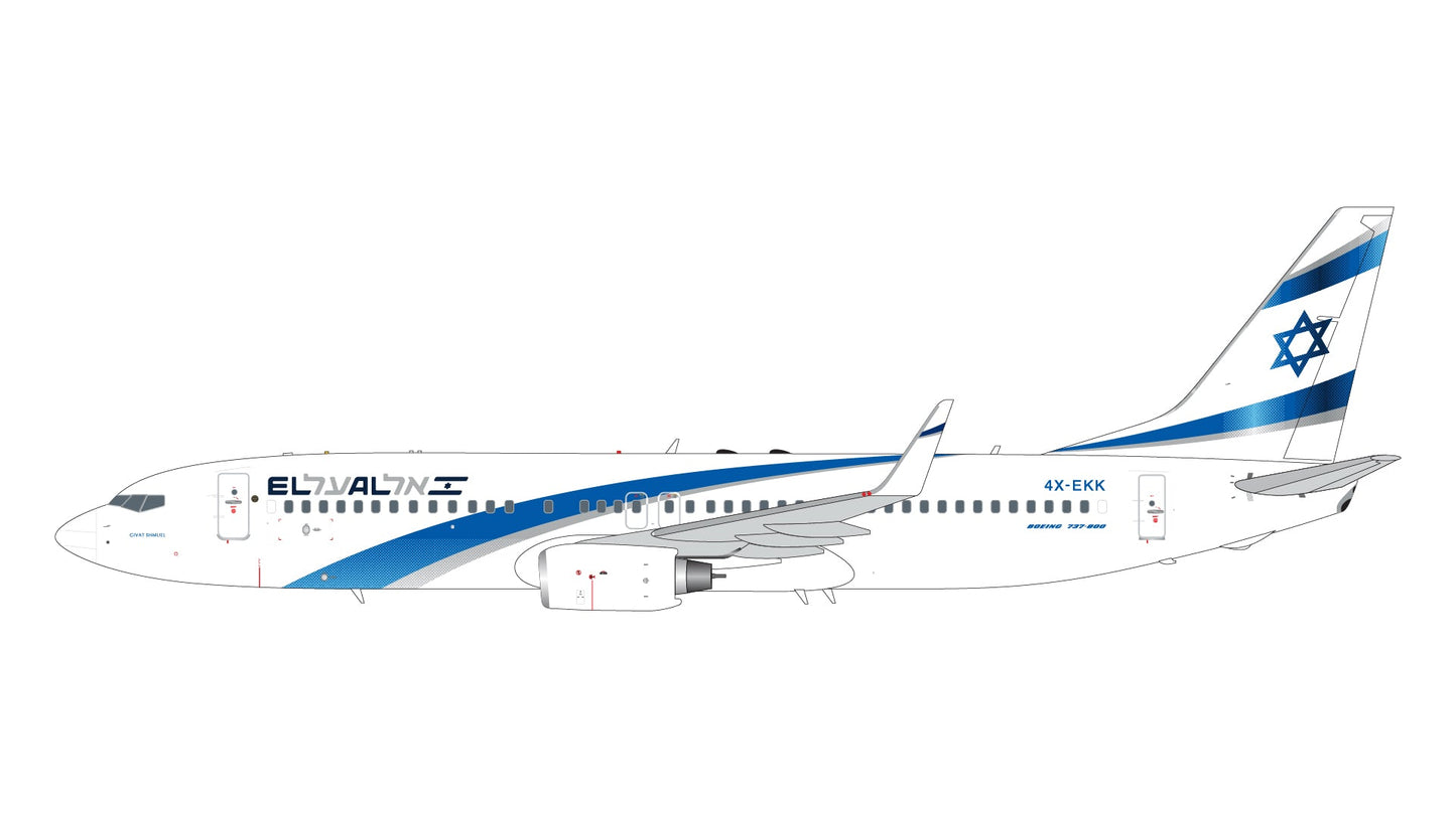 Pre - Order Gemini Jets G2ELY1360 1:200 El Al Israel Airlines B737 - 800W 4X - EKK
