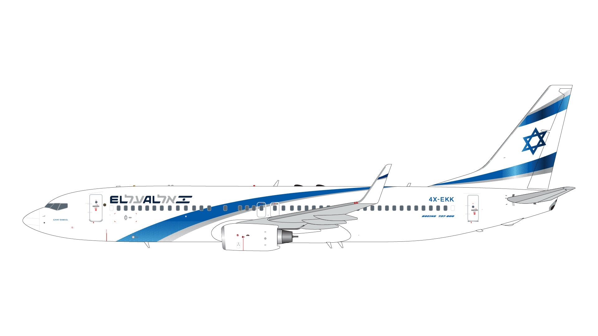 Pre - Order Gemini Jets G2ELY1360 1:200 El Al Israel Airlines B737 - 800W 4X - EKK