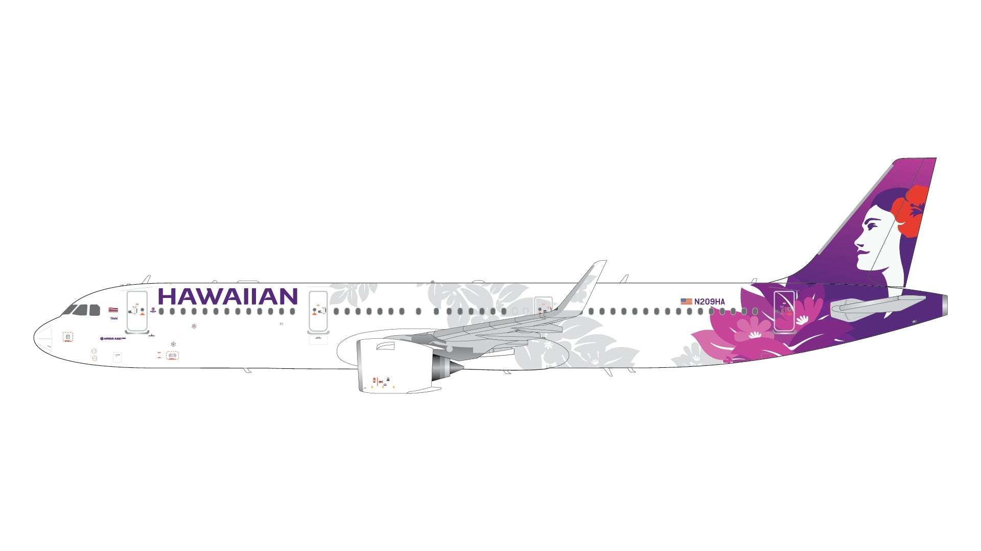 Gemini Jets G2HAL1517 1:200 Hawaiian Airlines A321neo N209HA – MTS