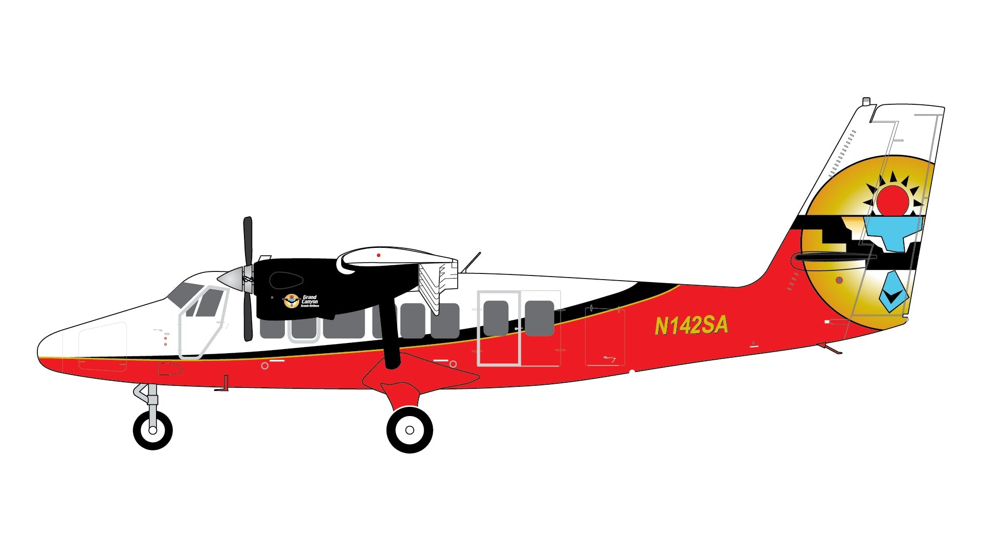 Gemini Jets G2SCE1039 1:200 Grand Canyon Scenic Airlines DHC-6-300