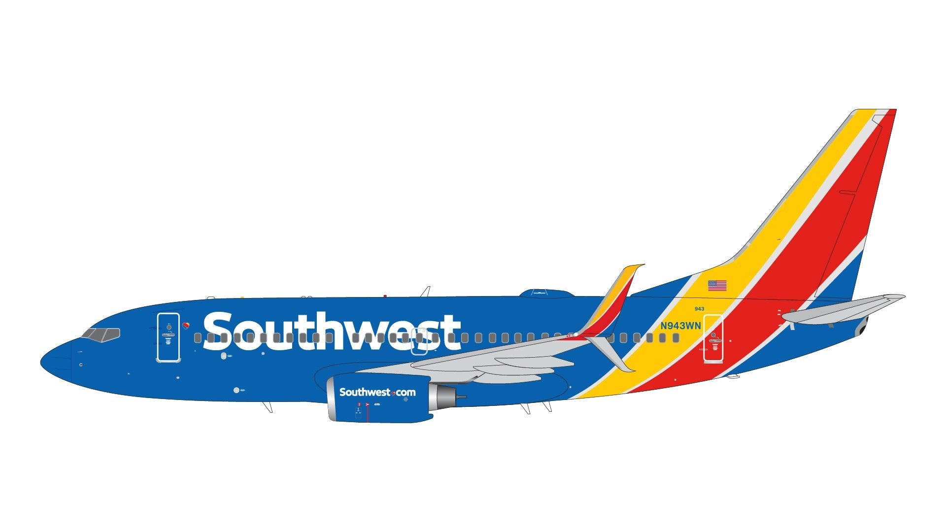 Pre - Order Gemini Jets G2SWA1350 1:200 Southwest Airlines B737 - 700S N943WN