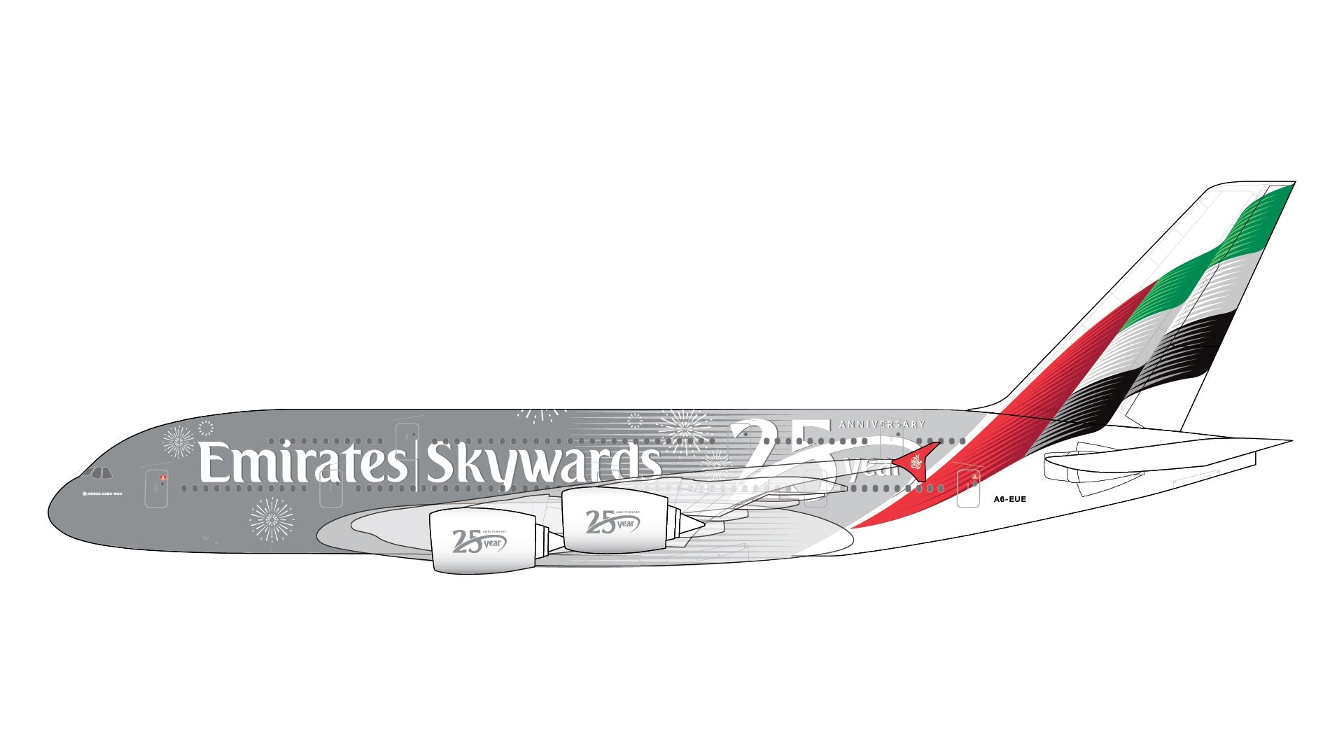 Gemini Jets G2UAE1494 1:200 Emirates Airbus A380-800 